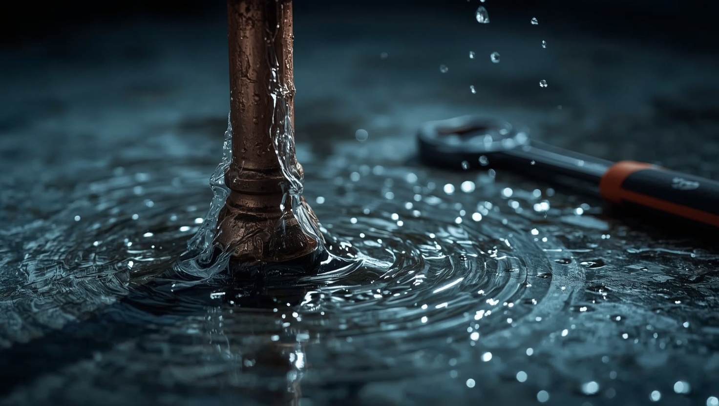 Rohrbruch in Wien – geplatztes Wasserrohr mit austretendem Wasser; schnelle Hilfe durch gelistete Installateure in ganz Wien